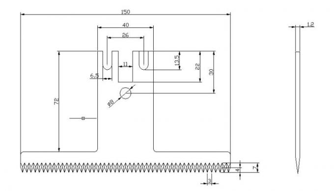 Cuchillos de corte de película de embalaje Bolsas de plástico de corte de cortador Llave dentado 0